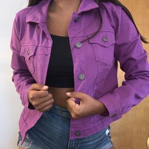 purple denim jacket